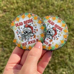 Jolly AF Christmas Car Coaster Set | Christmas Car Accessories